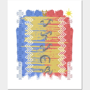 Philippine Flag / Baybayin word Pilipinas (Philippines) Posters and Art